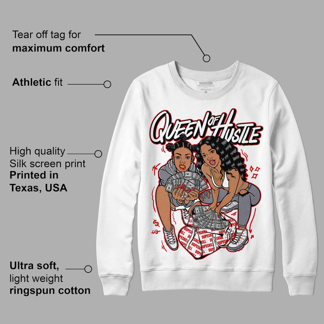 Fire Red 9s DopeSkill Sweatshirt Queen Of Hustle Graphic