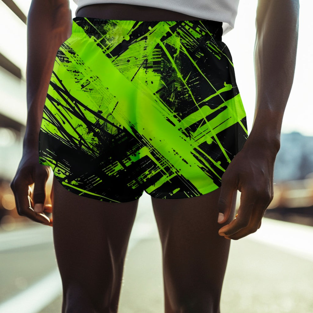 Men's Running Green Ink-jet Sport Shorts