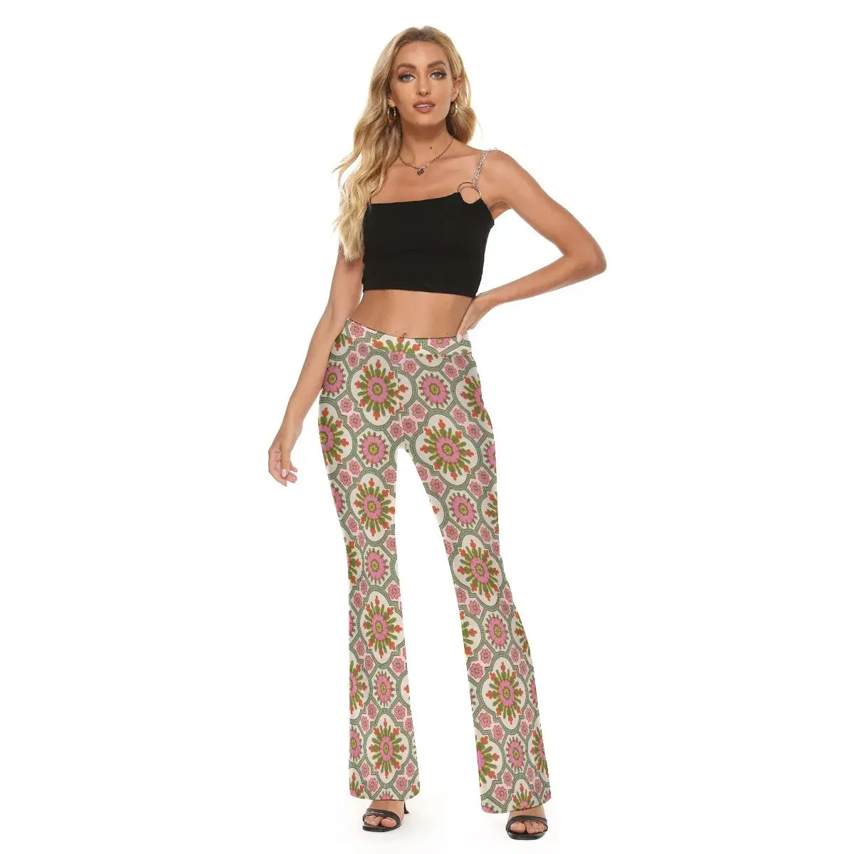 All-Over Print Women's High Elastic Flare Pants (Copy) - Archiify