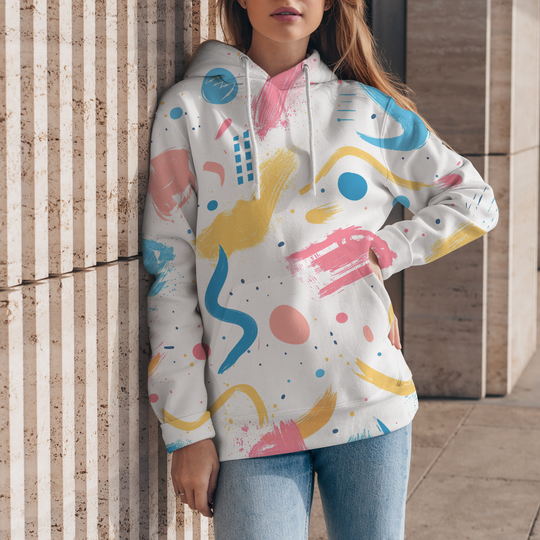 Women's Line Graffiti Print Hoodie