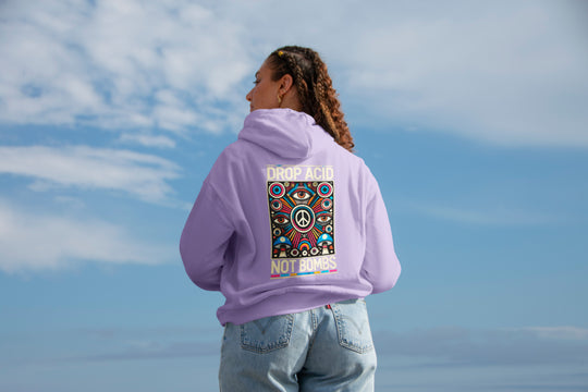 ‘Retro Psychedelia’ Purple Eco-friendly All-Over Print Unisex Pullover Hoodie