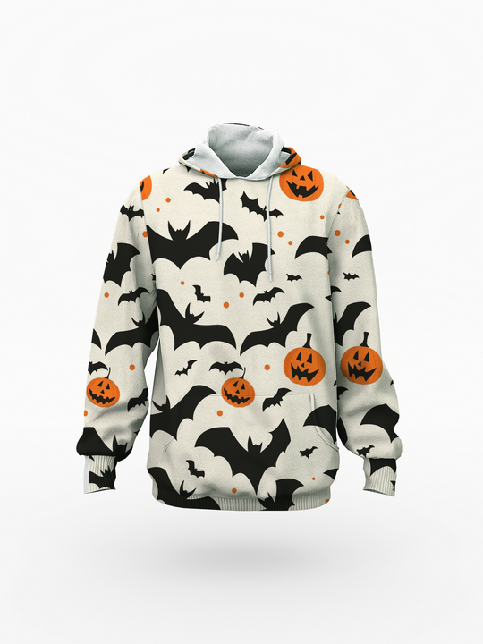 Bat Pumpkin Print Women's Hoodie