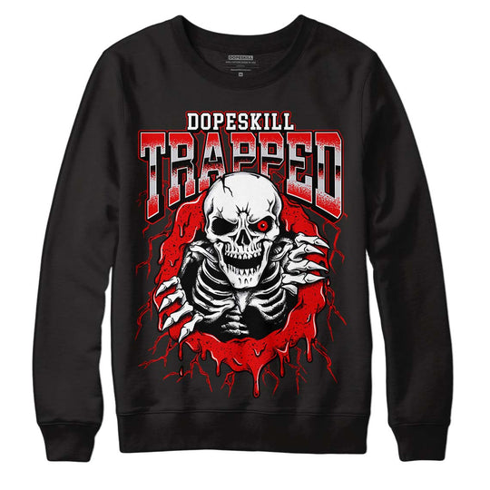 Red Cement 4S DopeSkill Sweatshirt Trapped Halloween Graphic