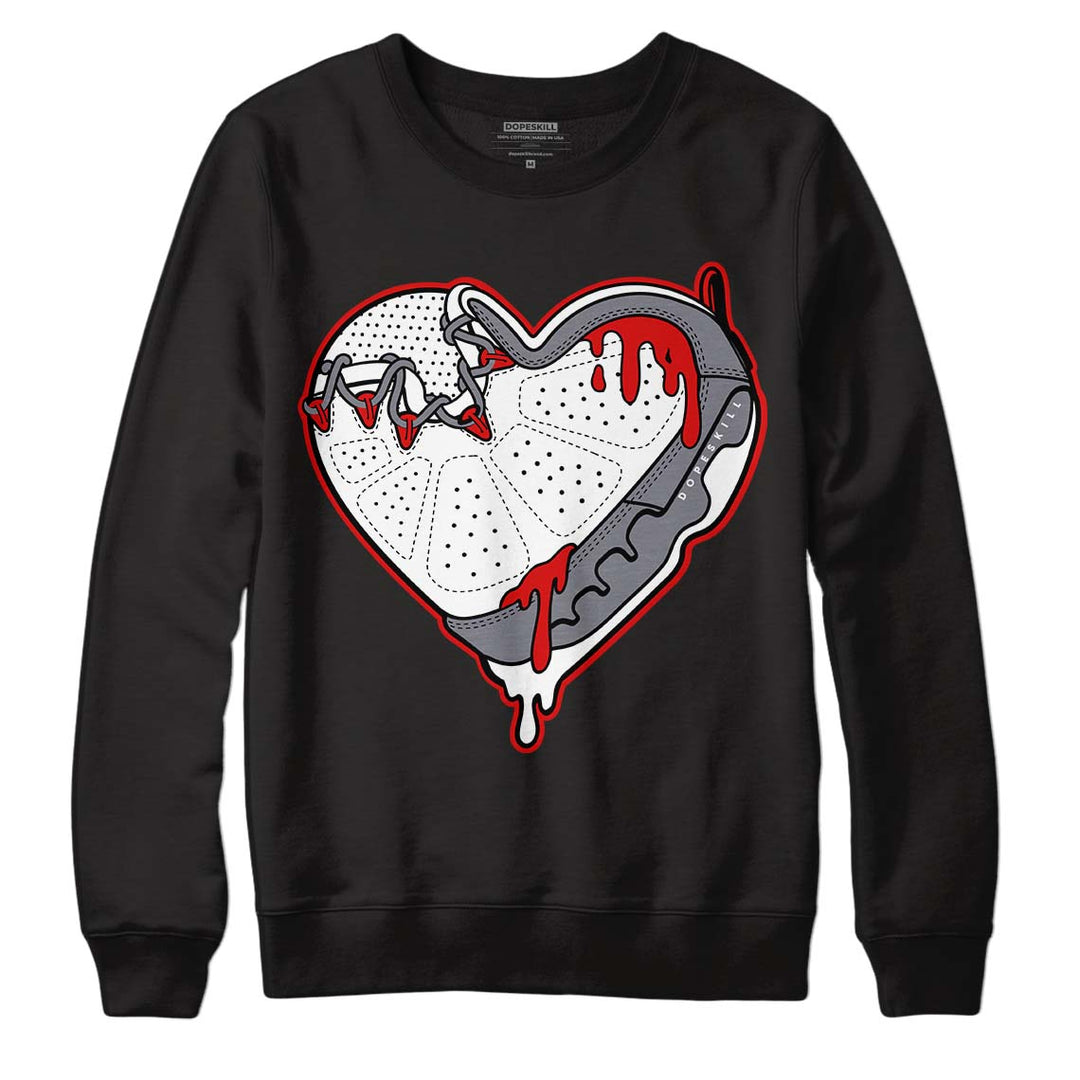 Fire Red 9s DopeSkill Sweatshirt Heart AJ 9 Graphic