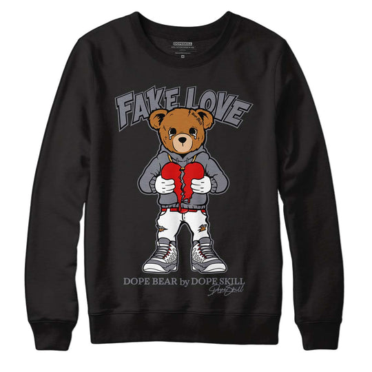 Fire Red 9s DopeSkill Sweatshirt Fake Love Graphic