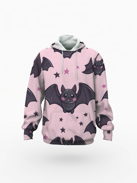 Halloween Bat Print Women's Pullover Hoodie