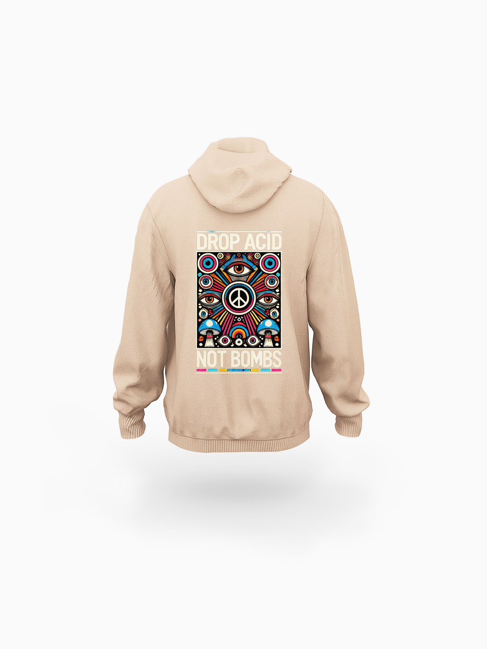 ‘Retro Psychedelia’ Mocha Eco-friendly All-Over Print Unisex Pullover Hoodie