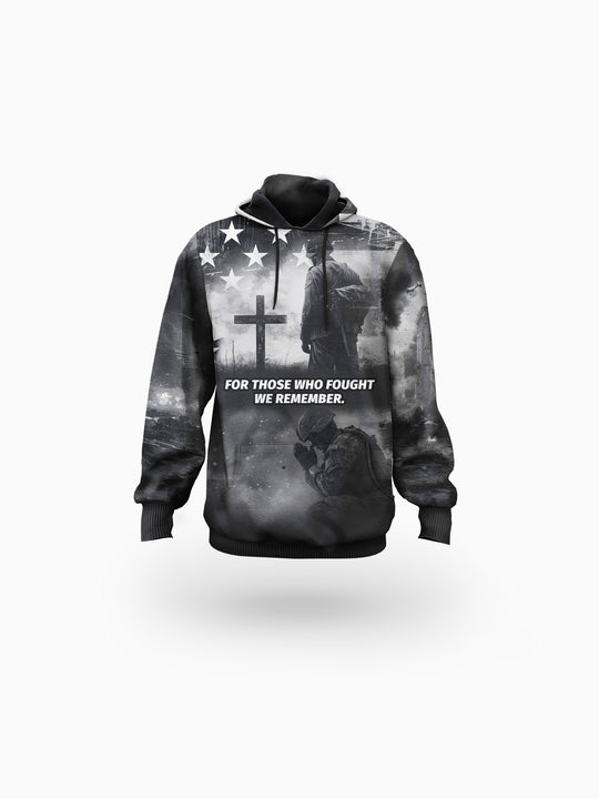 Grayish Black Eco-friendly All-Over Print Unisex Pullover Hoodie