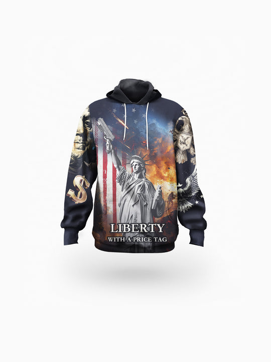 "LIBERTY" Eco-friendly All-Over Print Unisex Pullover Hoodie