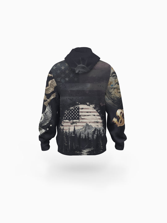 "LIBERTY" Eco-friendly All-Over Print Unisex Pullover Hoodie