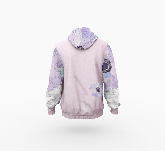 Women's Purple Floral Hoodie