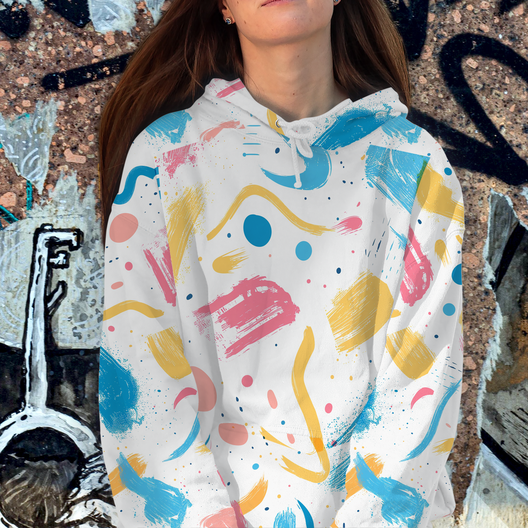 Women's Line Graffiti Print Hoodie