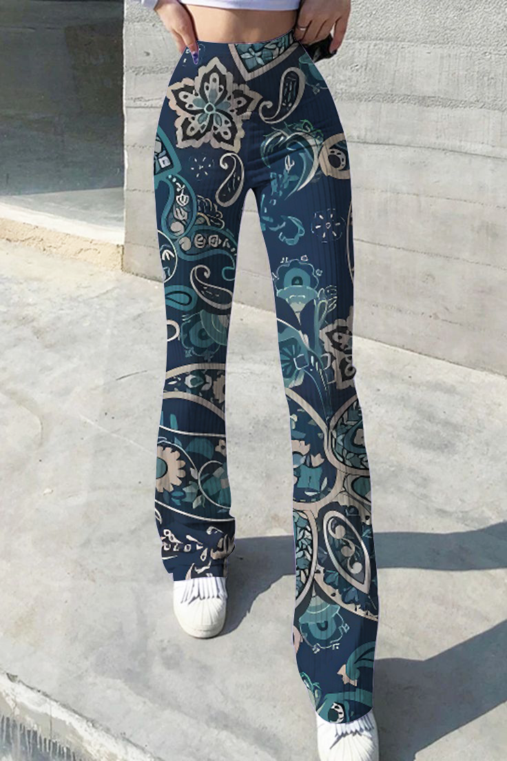 All-Over Print Women's Skinny Flare Pants