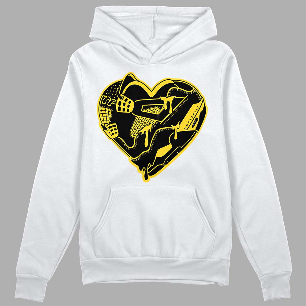 Black Tour Yellow AJ 4 Thunder DopeSkill Hoodie Sweatshirt Heart AJ 4 Graphic