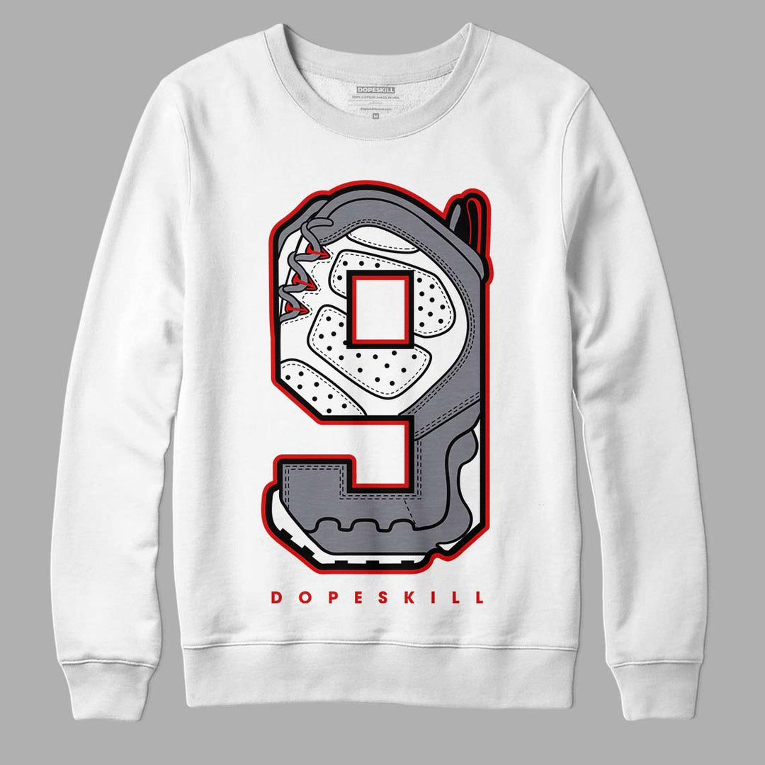 Fire Red 9s DopeSkill Sweatshirt No.9 Graphic