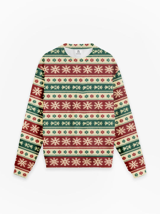 Statement Crewneck Knit in Starlit Snowflakes