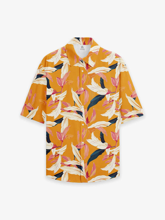 Breezy Hawaiian Short-Sleeve Shirt in Tropical Tango