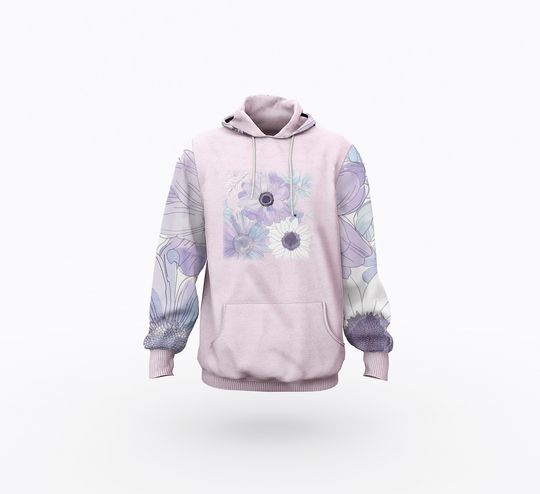 Women's Purple Floral Hoodie