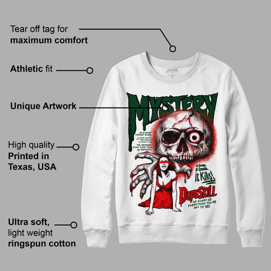 White Fire Red 2s DopeSkill Sweatshirt Mystery Ghostly Grasp Graphic