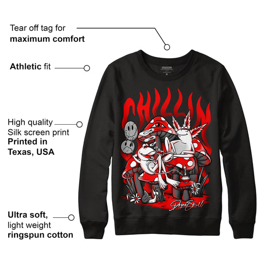 Red Thunder 4s DopeSkill Sweatshirt Chillin Graphic