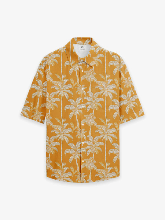 Breezy Hawaiian Short-Sleeve Shirt in Coconut Maze