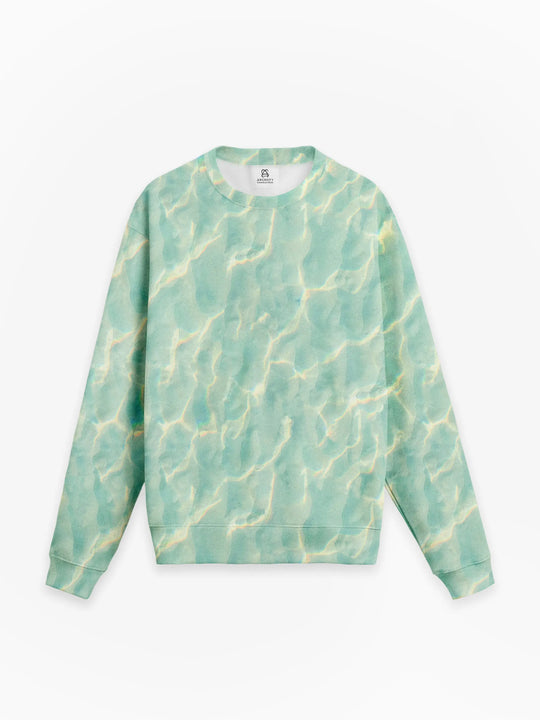 Statement Crewneck Knit in Tropical Tides