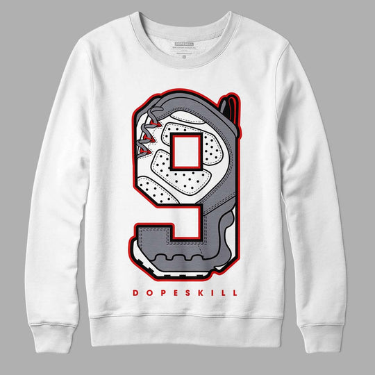 Fire Red 9s DopeSkill Sweatshirt No.9 Graphic