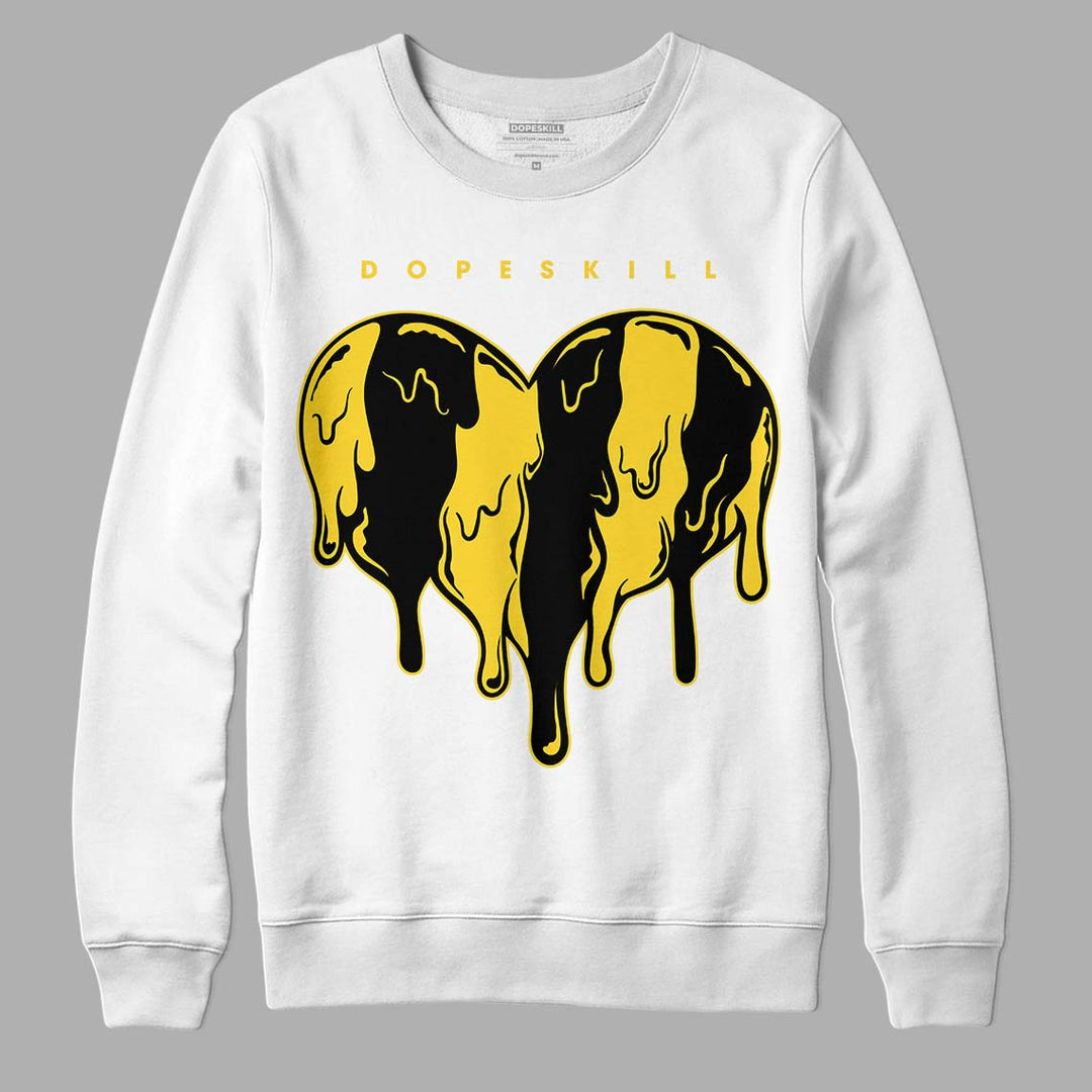 Black Tour Yellow AJ 4 Thunder DopeSkill Sweatshirt Slime Drip Heart Graphic