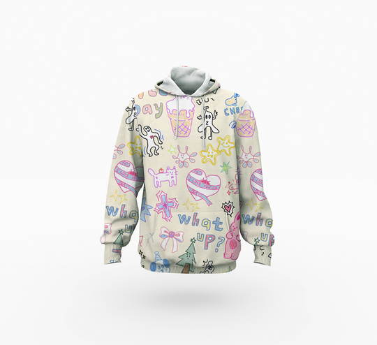 Graffiti Print Women's Slim Pullover Hoodie