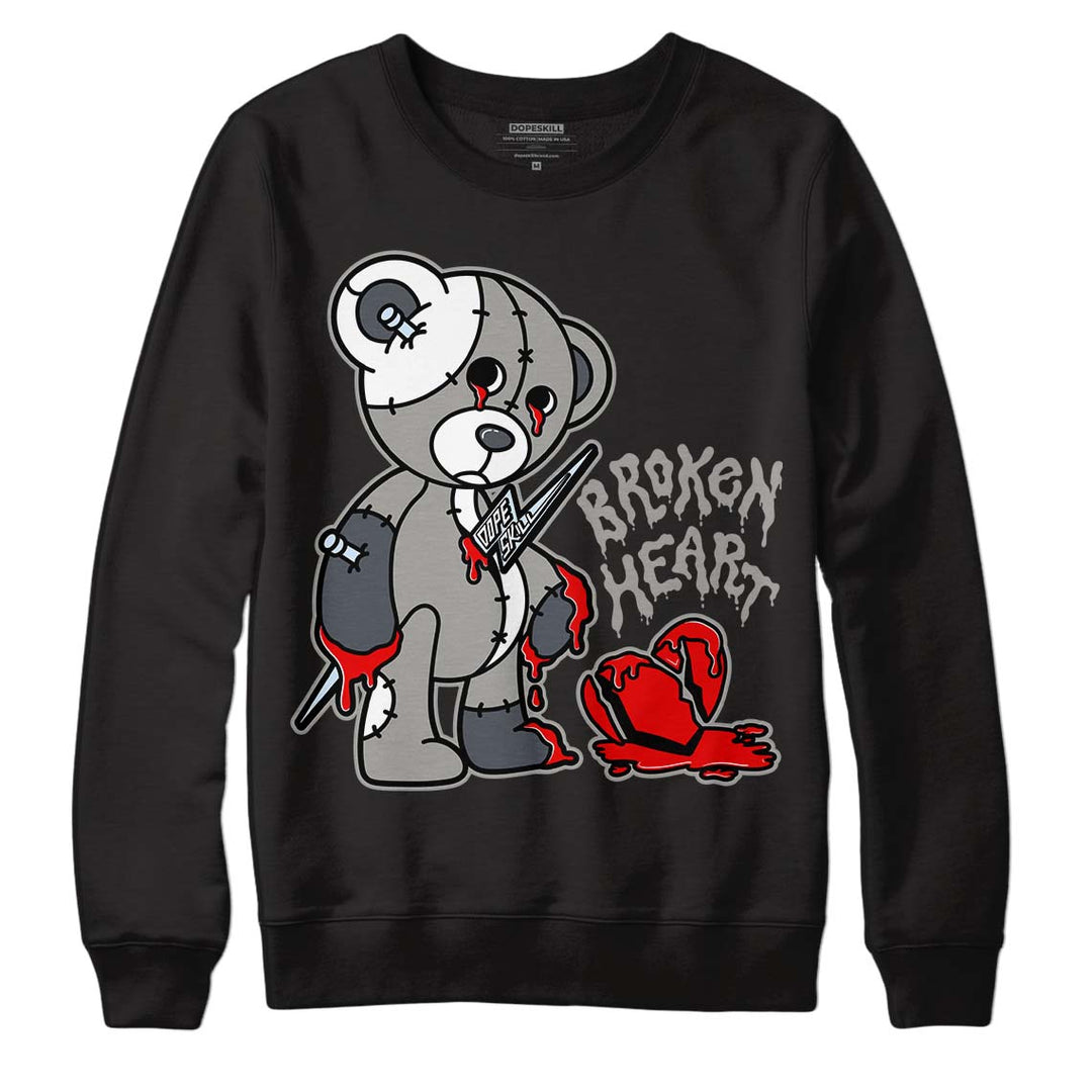 Cool Grey 6s DopeSkill Sweatshirt Broken Heart Graphic