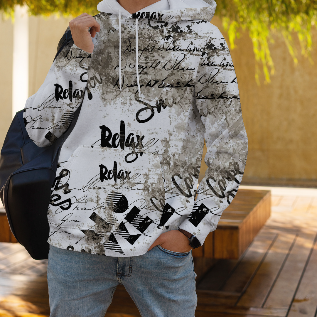 Graffiti Print Men's Pullover Hoodie