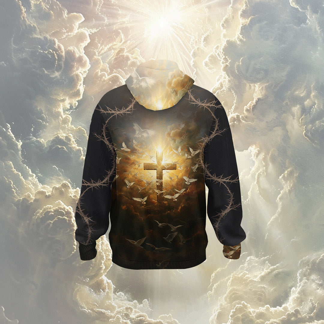 "God is My Life" Eco-friendly All-Over Print Unisex Pullover Hoodie