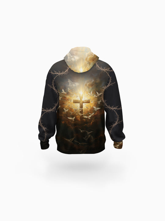 "God is My Life" Eco-friendly All-Over Print Unisex Pullover Hoodie