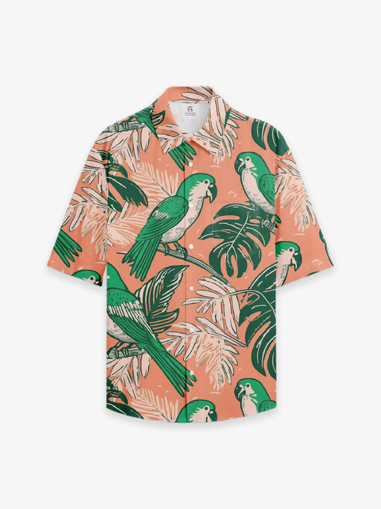 Breezy Hawaiian Short-Sleeve Shirt in Jungle Symphony