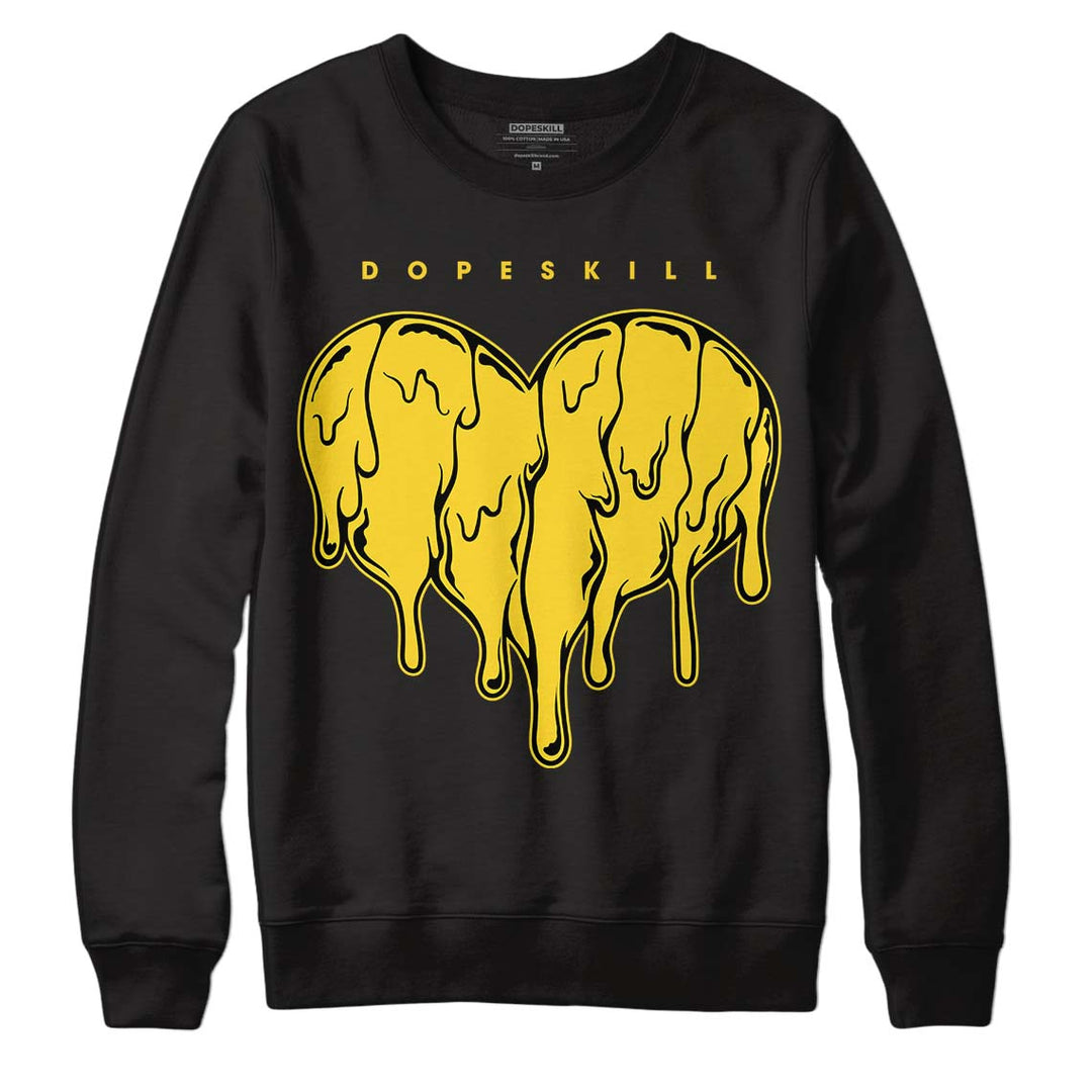 Black Tour Yellow AJ 4 Thunder DopeSkill Sweatshirt Slime Drip Heart Graphic