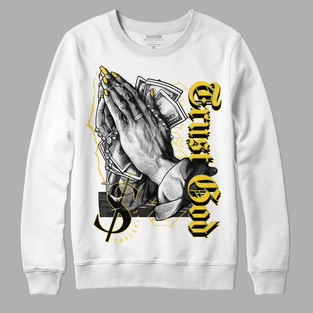 Black Tour Yellow AJ 4 Thunder DopeSkill Sweatshirt Trust God Graphic