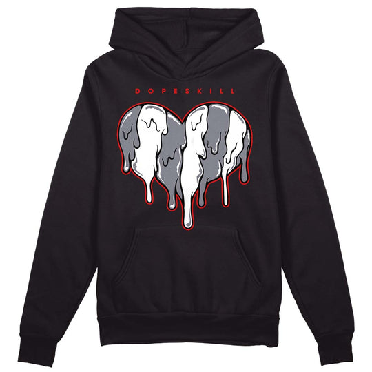 Fire Red 9s DopeSkill Hoodie Sweatshirt Slime Drip Heart Graphic