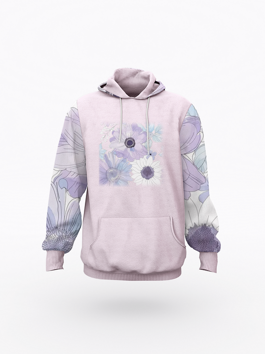 Women's Purple Floral Hoodie