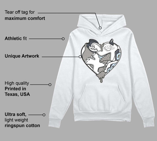 Cool Grey 6s DopeSkill Hoodie Sweatshirt Heart AJ 6 Graphic