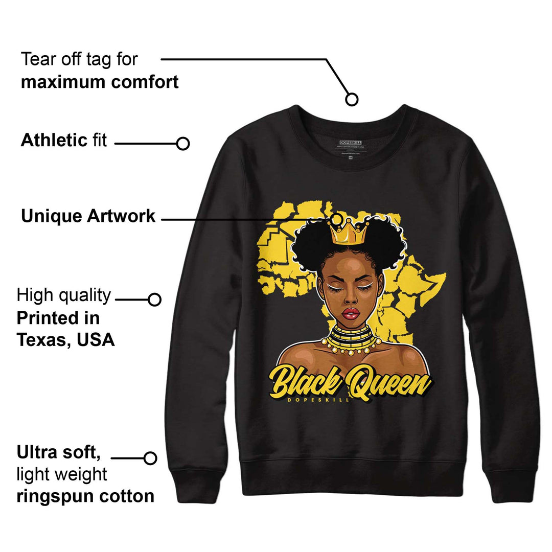 Black Tour Yellow AJ 4 Thunder DopeSkill Sweatshirt Black Queen Graphic