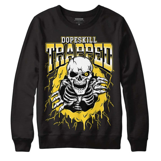 Black Tour Yellow AJ 4 Thunder DopeSkill Sweatshirt Trapped Halloween Graphic