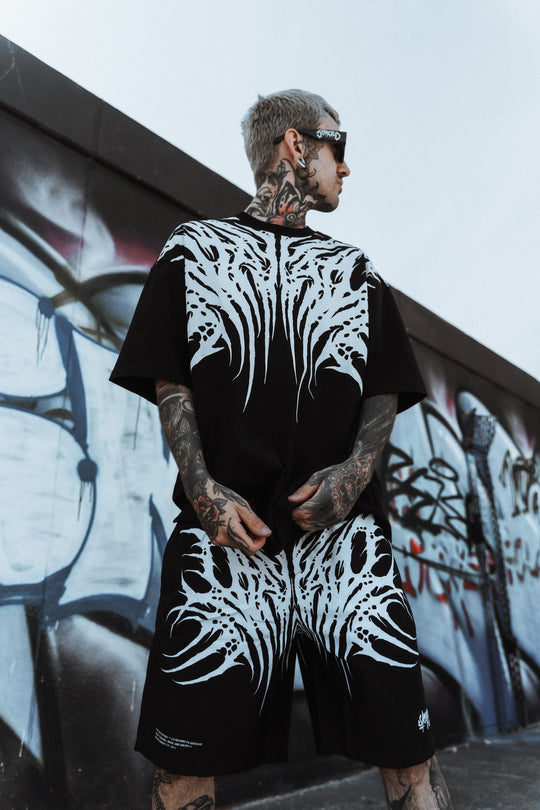 Necroblade (white) - Heavy Oversized T-Shirt black 250GSM