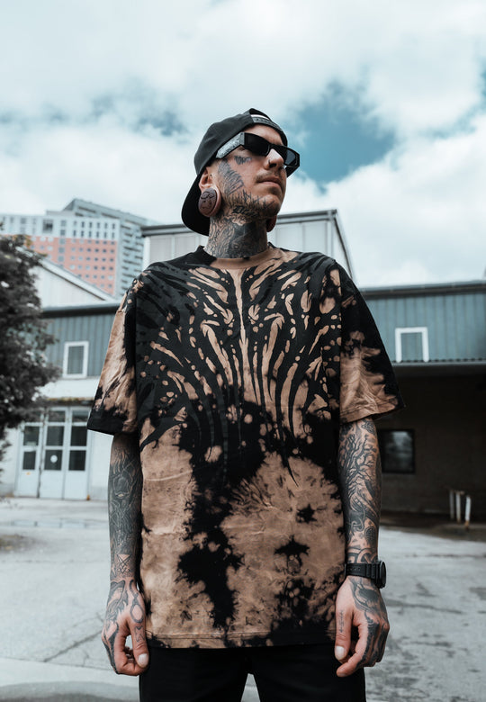 Necroblade (black) - Heavy Oversized T-Shirt Bleached 250GSM