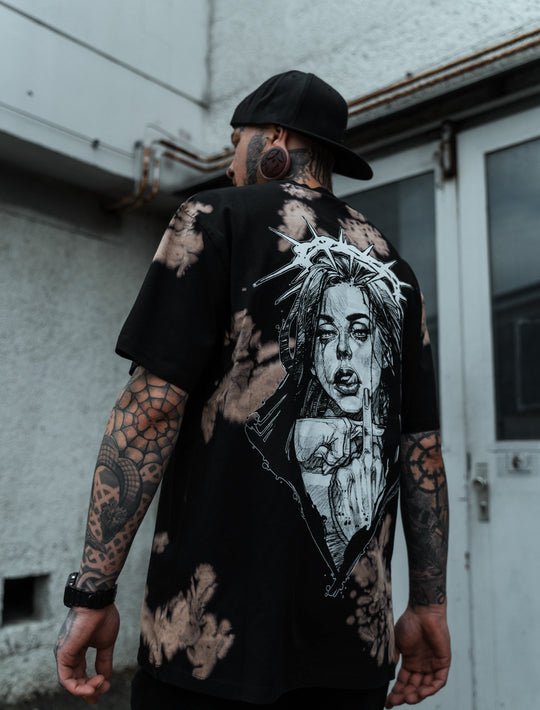 Middle Finger Up - T-Shirt (Rusty Bleached)