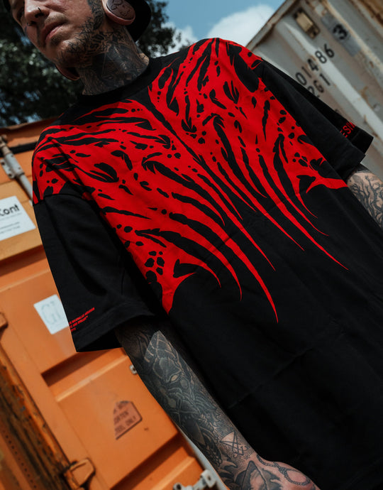 Necroblade (red) - Heavy Oversized T-Shirt black 250GSM