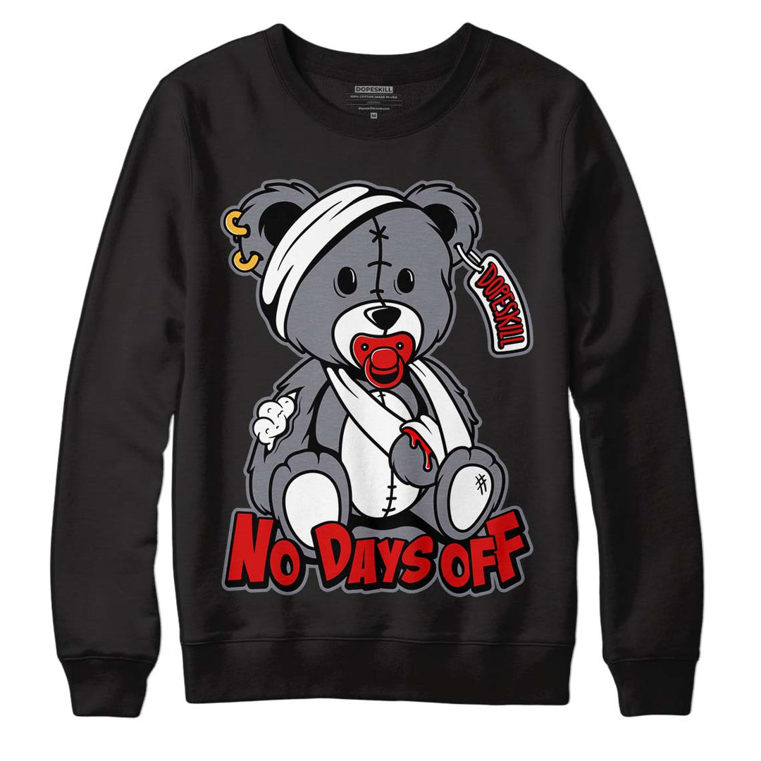 Fire Red 9s DopeSkill Sweatshirt Hurt Bear Graphic