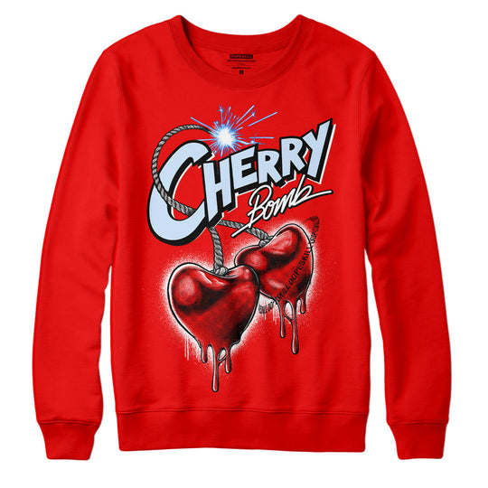 Cherry 11s DopeSkill Varsity Red Sweatshirt Cherry Bomb Graphic