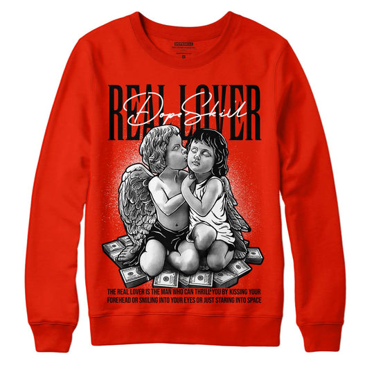 Red Foam Runner DopeSkill Vermillion Red Sweatshirt Real Lover Graphic