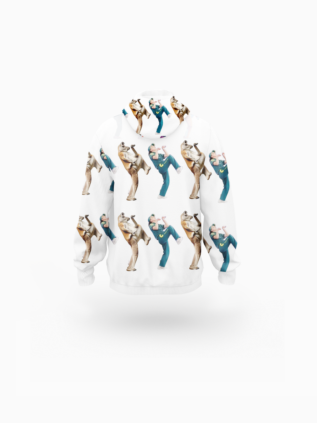 Breakdancing Kangaroo All-Over Print Unisex Plus Fleece Pullover Hoodie