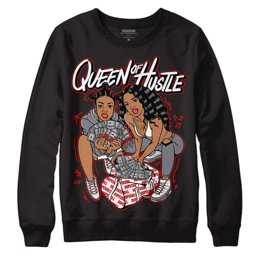 Fire Red 9s DopeSkill Sweatshirt Queen Of Hustle Graphic